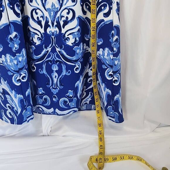 Lauren Ralph Lauren Sleeveless Floral Print Blue/white Sheath Dress Size 8 G13 - Picture 6 of 12